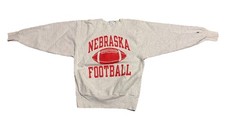Vintage Champion Reverse Weave Sweatshirt Mens L Nebraska Football 90s Paint