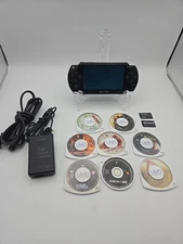 Sony PSP 1001 Black Console Bundle, NEW Battery, Chargers, Memory Card, Games