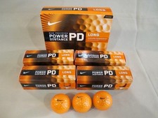 NIKE "POWER DISTANCE" PD LONG ORANGE LOT 12 GOLF BALLS- NEW IN SLEEVES BOX
