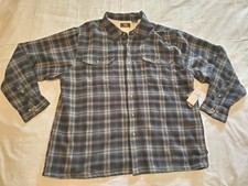 VTG Route 66 Blue Plaid Heavy Lined Flannel Western Button Up Shirt Mens XL NEW