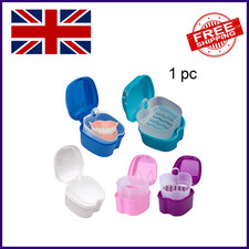 Denture Storage Box with Cleaning Basket False Teeth Case Dental Soaking Contain