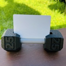Dumbbell Business Card Holder, Gym Gift, Fitness Trainer Desk Accessory