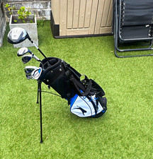 Slazenger Stand Bag Stand Golf Bag Blue/Black/White 2-Way 4 Pockets Strap