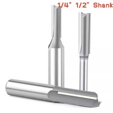 Straight Router Bit Cutter Wood Milling Cutting TCT Flush Trim Bit 1/4" 1/2" SHK