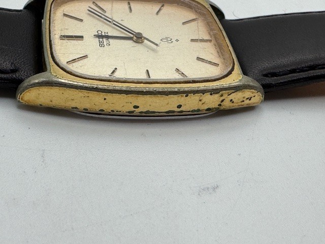 Vintage Men's Seiko Chariot 7830-5040 Tank Gold Tone … - Gem