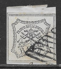 Italia Italy 1852 Antichi Stati Pontificio stemma 8 baj Sa n.SP9 US