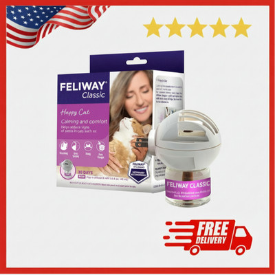 FELIWAY Classic 30 Day Cat Calming Plug in Pheromone Diffuser Starter Kit, 48Ml
