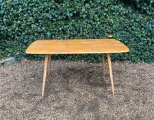 VINTAGE ERCOL MID CENTURY BLONDE PLANK DINING TABLE