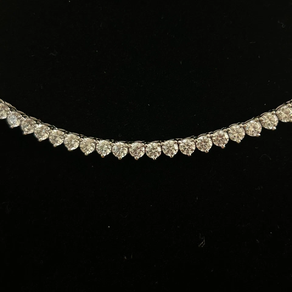 Collar Tenis 18 Pulgadas Plata de Ley 925 + Circonita Cúbica Silueta Clásica Foto 2 de 4