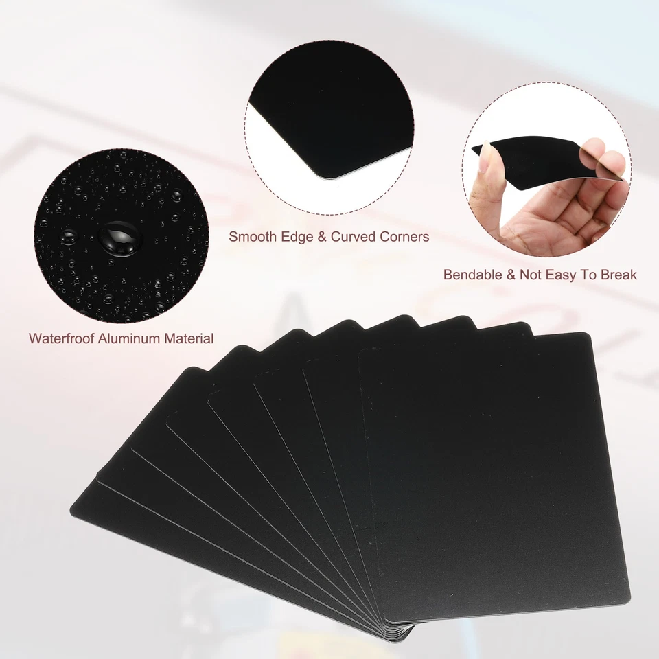 500Pcs Metal Business Cards Blank 0.21mm Thick 3.4x2.1 Inch Matte Black - Image 3 of 4