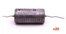 Lot of 20 Vintage Sprague Vitamin Q .33 uf 100 VDC Capacitors Guitar Tone Caps