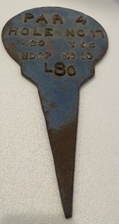 Vintage Cast Metal Golf Course PAR 4 HOLE No 17 Tee Maker SIGN