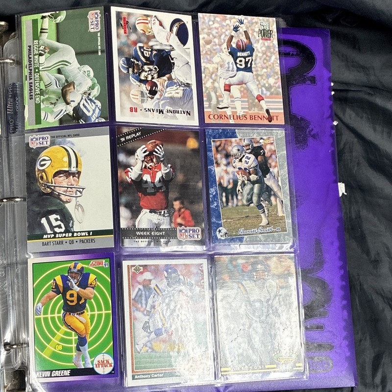 Pro Set 1991 NFL Football Trading Card Lot (9) Score Reggie White Greene Smith 