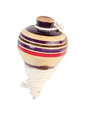 Mexican Artisanal Toy Trompo Wood Multicolor