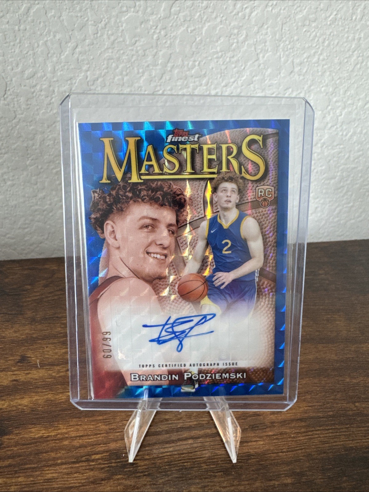 2023-24 Topps Finest Masters Auto Brandin Podziemski Blue Refractor /99