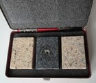 Vintage L.S. Starrett 3 Piece Saleman Sample Granite Surface Plates Black Pink  — photo 3