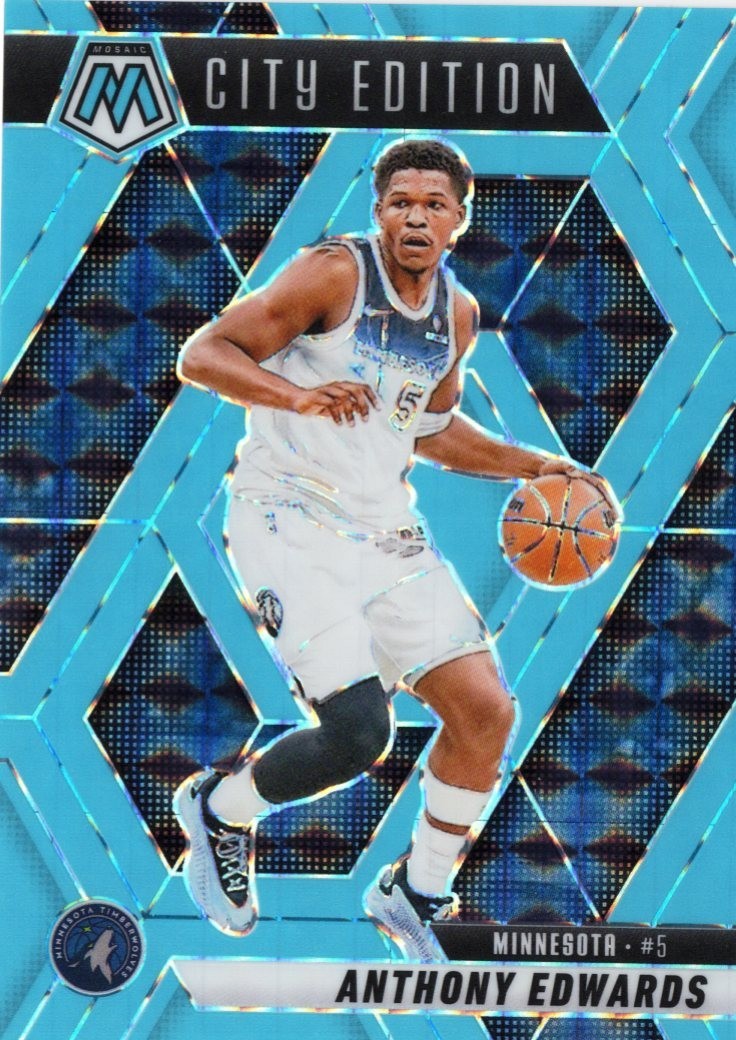 Anthony Edwards 2024-25 Mosaic City Edition Blue Fluorescent #/75 Minnesota #279