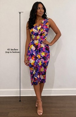 $750 New Chiara Boni La Petite Robe Floral Print Sleeveless Sheath Dress Size 6 