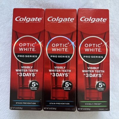 Colgate Optic White Pro Series Toothpaste 3 Pack 3oz 5% Hydrogen Peroxide