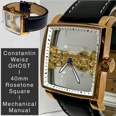 40mm GHOST Mechanical Manual| Rosetn Square| Black Band | Constantin Weisz Watch