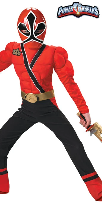 Power Ranger Samurai Red Ranger Muscle Chest Deluxe Costume