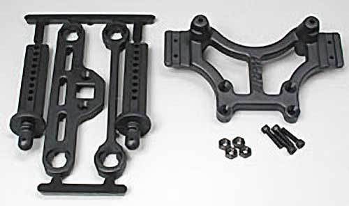 RPM Traxxas E-Maxx T-Maxx 3.3 Black Shock Tower & Adjustable Body Mount - 80162