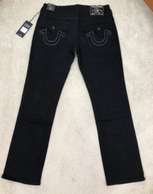 NWT TRUE RELIGION Ricky Flap Relaxed Straight Jeans 33 W X 31 L