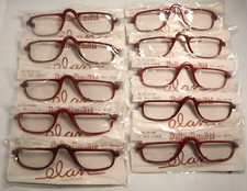 Vintage 10 Pc. ELAN 602 Red Amber 50/24 Eyeglass Frame Lot New Old Stock 370