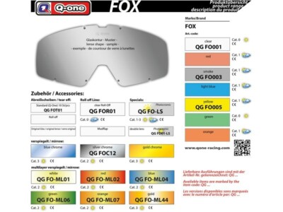 Q-ONE FOX Glas GELB mit PIN QG FO005