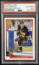 Dave Babych Canucks Signed 1993-94 Upper Deck Card #376 PSA Authenticated