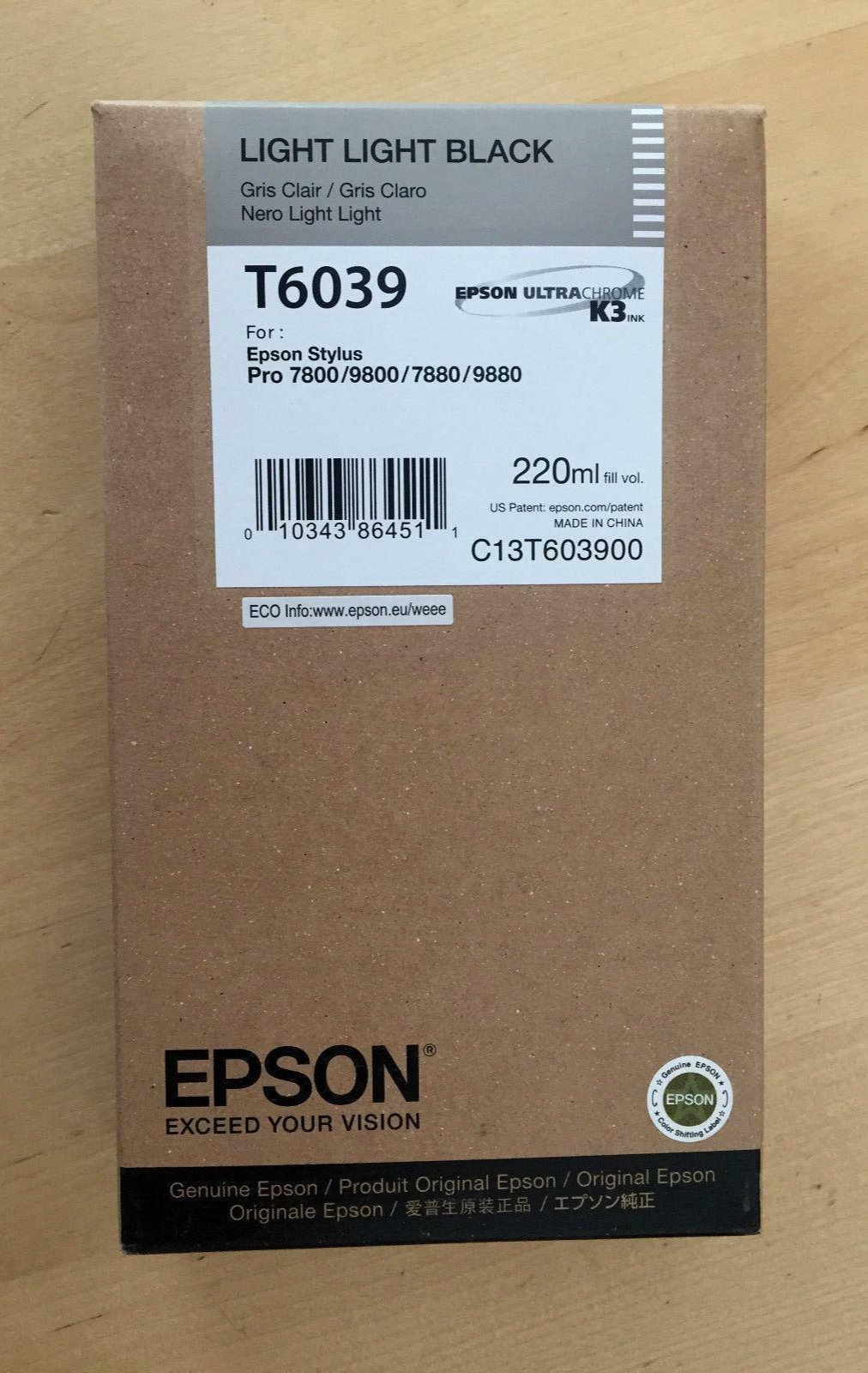 Original Epson T6039 High Capacity Light Black Ink Cartridge (C13T603900) - Image 10