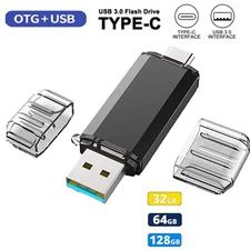 Type C Flash Drive 256G 128G 64G 32G 2 in 1 OTG USB 3.0+USB C Memory Stick Lot