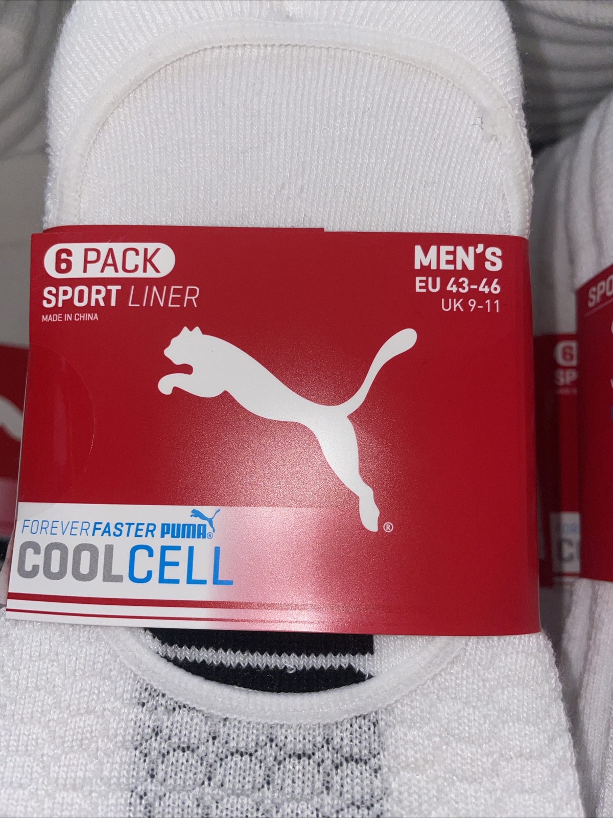 2 packs of mens puma sport liner trainer socks. new size 911. 12 pairs