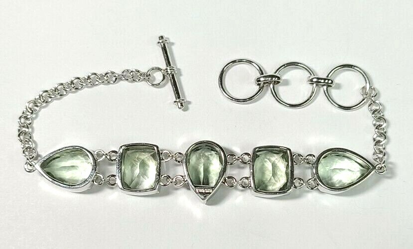 Sterling Silver Large Pear and Rectangular Cut Pr… - image 5