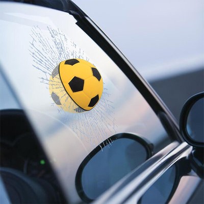 Broken Glass 3D Ball Car Styling Stickers Hit Windows Funny Auto Windshield