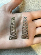 Amazing Flower Stainless Steel Earrings in a Rectangle Shape