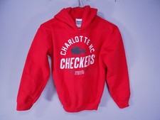 Charlotte Checkers Chubby Mascot 2010 Hockey Sweatshirt Red Kids S Youth Hoodie