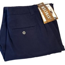 Lee Casuals NEW VTG 1999 Navy Stretch Plain Front Pants Tapered Leg Women Sz 16