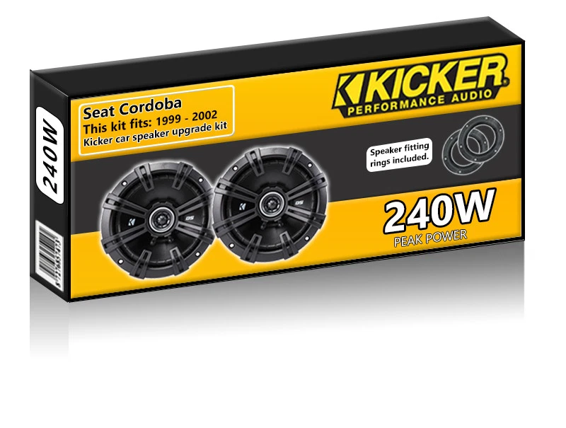 Seat Cordoba Porte Arrière Haut Parleurs Kicker 16.5cm 17cm Voiture Kit 240W - Photo 1/1