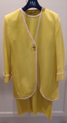 Vintage Louis Feraud hell zitrone Jacke und Kleid Ensemble 14