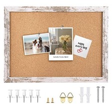 Cork Board Bulletin Board, Decorative Hanging 14.2" X 10.2" - 1Pack Natural