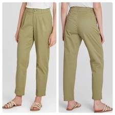 A New Day High Rise Ankle Pants Olive Khaki Size 4 Preppy Casual