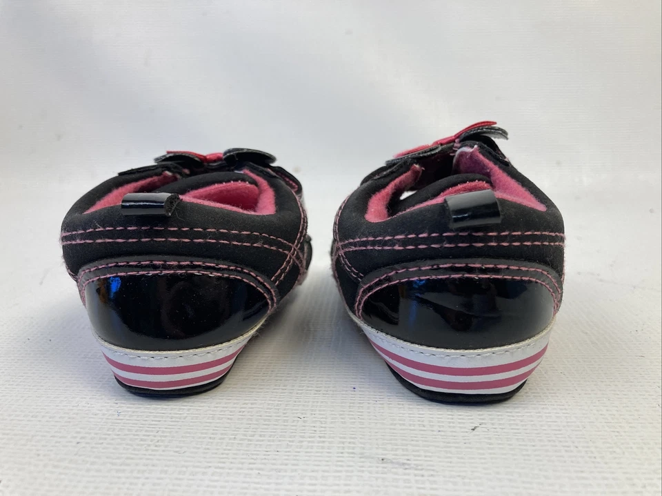 Disney Store Minnie Mouse Rosa Arcos Bebé Infante Suela Suave Zapatos Negro Foto 4 de 4