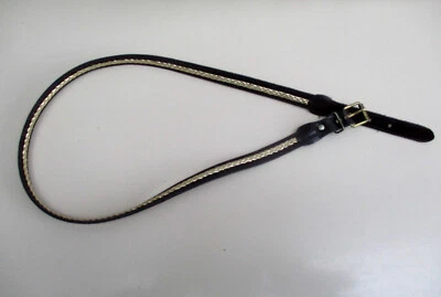 Ceinture en cuir brun- tresse dorée - Photo 1/4