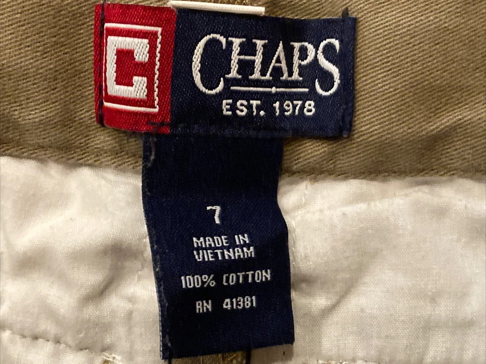 CHAPS Vestido Informal Marrón Clásico Chino Pantalones Jóvenes Niños Etiqueta Talla 7 Se Ajusta a 20 x 21 Foto 4 de 4