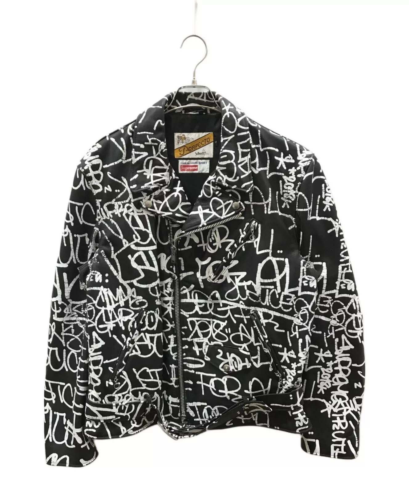 SUPREME × COMME des GARCONS CHEMISE × Veste en cuir Schott
