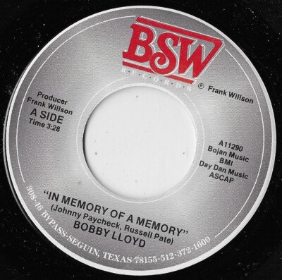 In Memory Of A Memory / Beauty Lies In The Eyes Of The Beholder / Bobby Lloyd NM