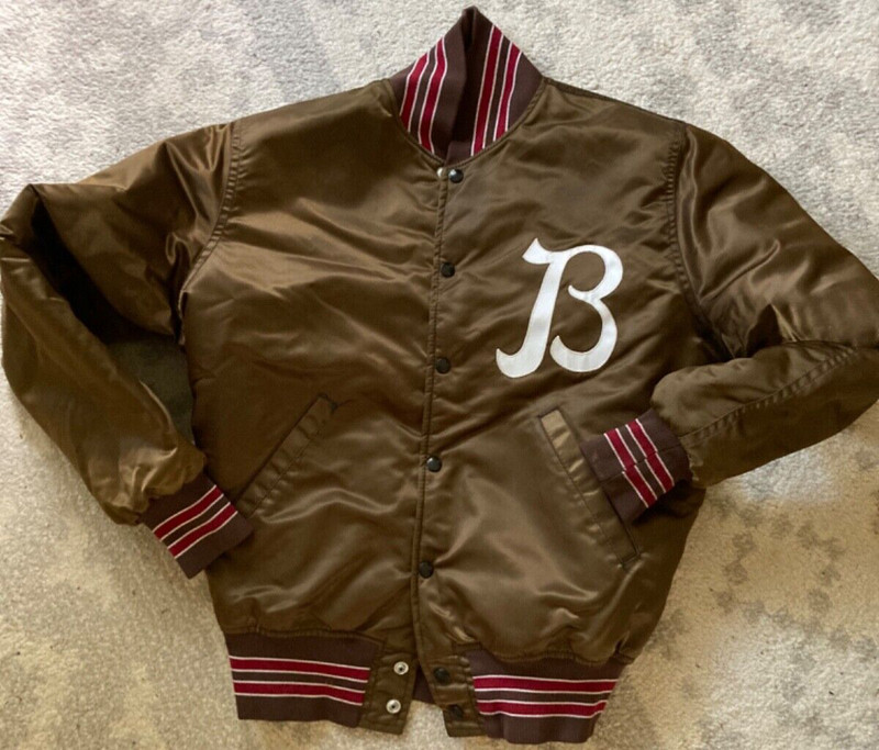 RARE Authentic TEAM ISSUED Satin Baseball Jacket - BROWN UNIVERSITY BEARS (44-L)