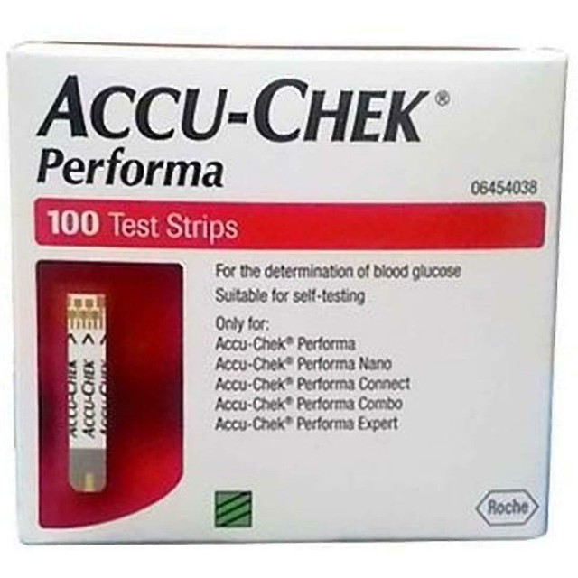 Accu Chek Performa 100 Strips Glucose Test Strips Manual Gluco Test