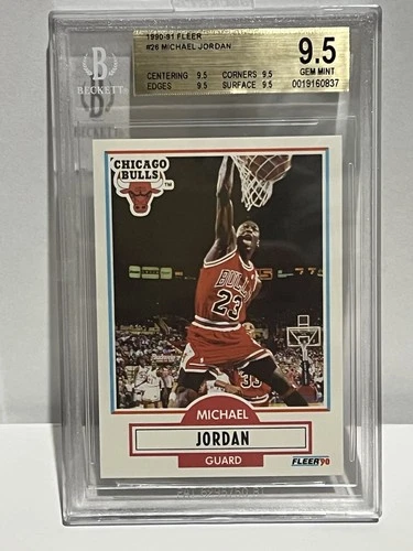 Michael Jordan 1990-1991 FLEER #26 BGS 9.5 GEM MINT! Chicago Bulls